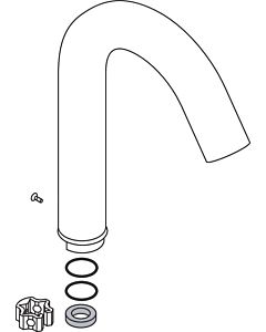 hansgrohe bec verseur pour armature WT à 2 poignées chromé 95030000
