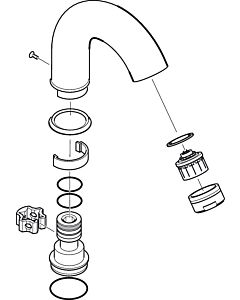 hansgrohe Axor Carlton spout 95035000 suitable for hand washbasin 2-handle fitting, chrome