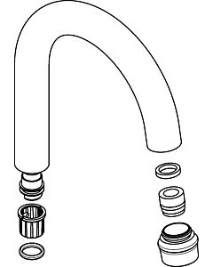 hansgrohe Auslauf komplett Axor Montreux 97992000 Zweigriff Armatur WT/HWB chrom