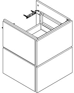 hansgrohe Xilesa E Waschtischunterschrank 54291550 480x470mm, 2 Schubkästen PushOpen, Eiche Kaschmir