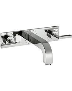 hansgrohe 3-Loch Waschtischarmatur Axor Citterio Unterputz, Wandmontage, Auslauf lang, chrom