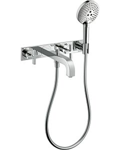 hansgrohe Wannen Armatur Axor Citterio 39441000 Unterputz, Kreuzgriffe, mit Platte, chrom 3-Loch