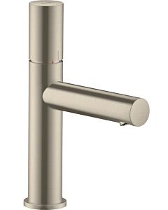 hansgrohe Axor Uno Wash basin mixer 45002800 projection 123mm, with zero handle, non-closable drain fitting, stainless steel look