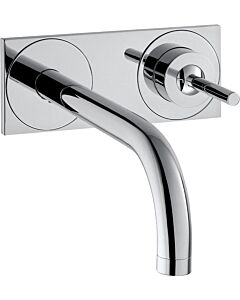 Axor Uno Wand Waschtischarmatur 38112000 Unterputz, mit Platte, Ausladung 165mm, chrom