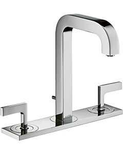 hansgrohe  Waschtischarmatur Axor Citterio 3913600 mit Platte, Auslauf kurz, Hebelgriffe, chrom 3-Loc