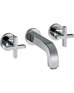 hansgrohe Waschtisch Armatur Axor Citterio 3914300 Unterputz, Wandmontage, Auslauf lang, chrom 3-Loch
