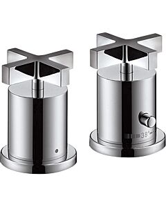 hansgrohe Axor Citterio Fertigmontageset 39480000 2-Loch-Wannenrandarmatur, mit Thermostat, Kreuzgriffen, chrom