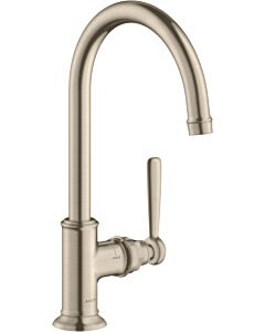 hansgrohe Axor Montreux Waschtischarmatur 16518820 Ausladung 175mm, mit Hebelgriffen, unverschließbare Ablaufgarnitur, brushed Nickel