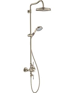 hansgrohe Axor Montreux Showerpipe 16572820 mit Thermostat, Kopfbrause 240 1jet, brushed Nickel