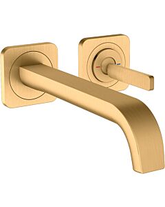 hansgrohe Axor Citterio E Waschtischarmatur 36106950 Unterputzarmatur, Ausladung 221mm, mit Pin-Griff, Rosetten, brushed brass