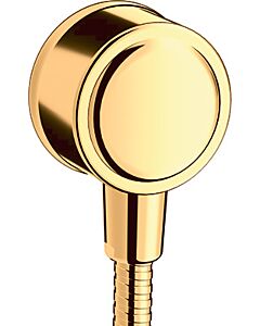 hansgrohe Fixfit wall connection 16884990 with backflow preventer, polished gold optic