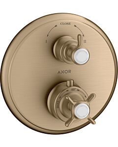 hansgrohe Fertigmontageset 16820140 UP-Thermostat, mit Ab- und Umstellventil, Kreuzgriff, brushed bronze