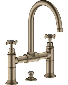 hansgrohe Waschtisch-Brückenarmatur Axor Montreux brushed nickel, mit Ablaufgarnitur