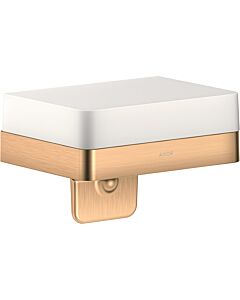 hansgrohe Axor lotion dispenser 42819140 with shelf, glass, brushed bronze