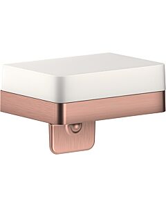 hansgrohe Axor lotion dispenser 42819310 with shelf, glass, brushed red gold