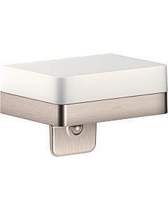 hansgrohe Axor lotion dispenser 42819800 with shelf, glass, stainless steel look