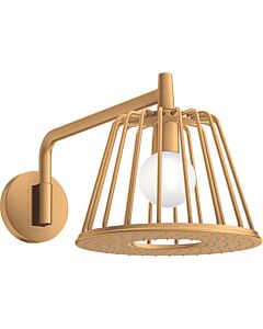 douche de tête hansgrohe Axor LampShower 26031250 avec bras de douche, montage mural, optique or brossé