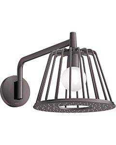 douche de tête hansgrohe Axor LampShower 26031340 avec bras de douche, montage mural, chrome noir brossé