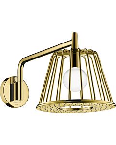 douche de tête hansgrohe Axor LampShower 26031990 avec bras de douche, montage mural, optique or poli