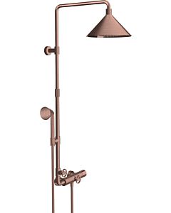 hansgrohe Axor Showerpipe 26020310 mit Thermostat, Kopfbrause 240 2jet, brushed red gold