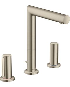 Axor Uno 3-Loch Waschtischarmatur 45133820 Brushed Nickel, mit Zerogriff, mit Ablaufgarnitur