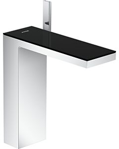 hansgrohe Axor MyEdition basin mixer 47020600 projection 196 mm, with push-open waste set, chrome / black glass