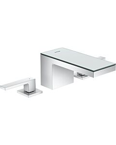 hansgrohe Axor MyEdition Waschtisch-3-Loch-Armatur 47050000 Ausladung 151 mm, mit Push-Open Ablaufgarnitur, chrom/Spiegelglas