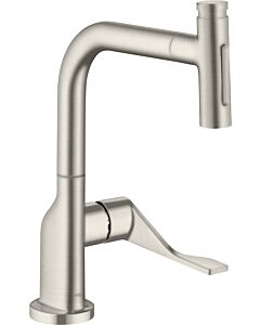 hansgrohe Select mitigeur d&#39;évier 39863800 avec douchette extractible, aspect acier inoxydable
