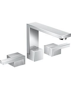 hansgrohe Axor Edge 3-Loch-Waschtischarmatur 46051000 chrom, Diamantschliff, mit Push-Open Ablaufgarnitur, Ausladung 173mm
