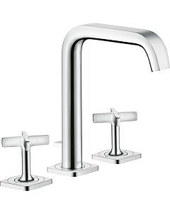 hansgrohe Axor Citterio E 3-Loch Armatur 36108000 chrom, mit Zugstangen-Ablaufgarnitur und Rosetten