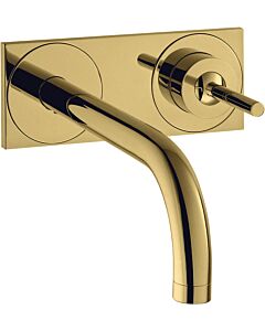 hansgrohe Axor Uno Finishing set 38112990 Concealed washbasin mixer, pin handle, plate, projection 165 mm, polished gold optic