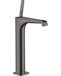 Mitigeur de lavabo hansgrohe Axor Citterio E 36104340, saillie 163 mm, avec poignée à ergot, bonde sans fermeture, finition chrome noir brossé
