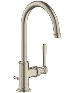hansgrohe Axor Montreux Waschtischarmatur 16517820 Ausladung 175mm, mit Hebelgriffen, mit Zugstangen-Ablaufgarnitur, brushed Nickel