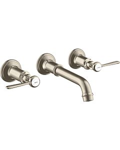 hansgrohe Axor Montreux Fertigmontageset 16534820 UP-Waschtisch-3-Loch-Armatur, DN 15, Hebelgriff, brushed Nickel