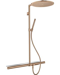 hansgrohe Axor Showerpipe 27984310 mit Thermostat 800, Kopfbrause 350 1jet, brushed red gold
