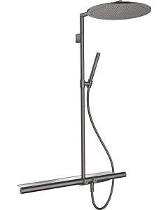 hansgrohe Axor Showerpipe 27984340 mit Thermostat 800, Kopfbrause 350 1jet, brushed black chrome