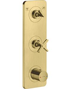 hansgrohe Fertigmontageset 36703950 UP-Thermostatmodul 380x120mm, mit Platte, brushed brass