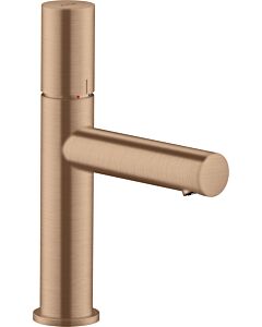 hansgrohe Axor Uno Wash basin mixer 45002310 projection 123mm, with zero handle, non-closable waste set, brushed red gold