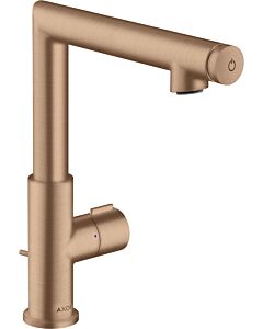 hansgrohe Axor Uno Wash basin mixer 45016310 projection 160mm, with pop-up waste set, brushed red gold