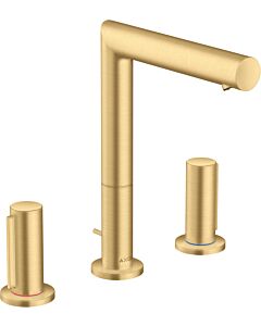 hansgrohe Axor Uno 3-hole washbasin mixer 45133250 projection 183mm, with zero handles, pop-up waste set, brushed gold optic