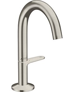 hansgrohe Axor One Waschtischarmatur 48010800 Ausladung 122mm, mit Push-Open-Ablaufgarnitur, Edelstahl-Optik