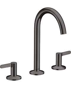 hansgrohe Axor One 3-Loch-Waschtisch-Armatur 48050340 Ausladung 140mm, mit Push-Open-Ablaufgarnitur, brushed black chrome