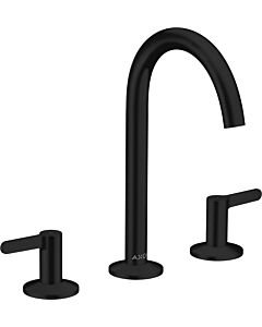 hansgrohe Axor One 3-Loch-Waschtischarmatur 48050670 Ausladung 140mm, mit Push-Open Ablaufgarnitur, mattschwarz