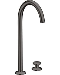hansgrohe Axor One 2-Loch-Waschtisch-Armatur 48060340 Ausladung 165mm, mit Push-Open-Ablaufgarnitur, brushed black chrome