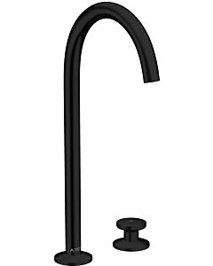 hansgrohe Axor One 2-hole washbasin mixer 48060670 projection 165mm, with push-open drain fitting, matt black