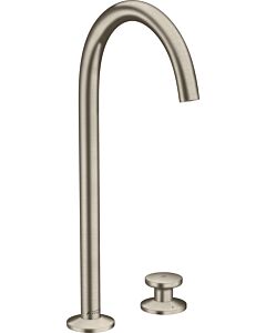 hansgrohe Axor One 2-Loch-Waschtisch-Armatur 48060820 Ausladung 165mm, mit Push-Open-Ablaufgarnitur, brushed nickel