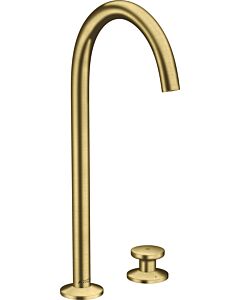 hansgrohe Axor One 2-Loch-Waschtisch-Armatur 48060950 Ausladung 165mm, mit Push-Open-Ablaufgarnitur, brushed brass