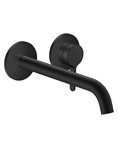 hansgrohe Axor One set de finition 48120670 raccord à encastrer, pour montage mural, avec béquille et bec 220 mm, noir mat