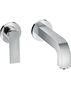 hansgrohe Axor Citterio Fertigmontageset 39181000 Unterputz-Waschtischarmatur, Auslauf 220mm und Rosette, mit Hebelgriff, Rautenschliff, chrom