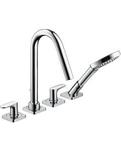 hansgrohe 4-Loch Fliesenrand Armatur 34454000 Citterio M, mit Rosetten, mit Hebelgriffen, chrom